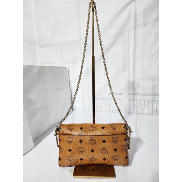 Authentic MCM Visetos Medium Patricia Wallet On Chain Cognac - Picture 4 of 14
